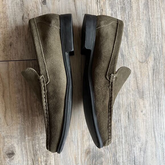 Donald Pliner Loafers Men\'s 8 M Reuben Suede Moc Toe Green Khaki Dress Shoes main image 5